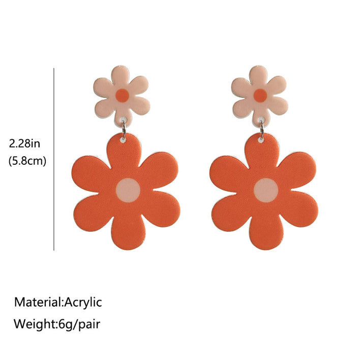 Multi-colored flower acrylic earrings