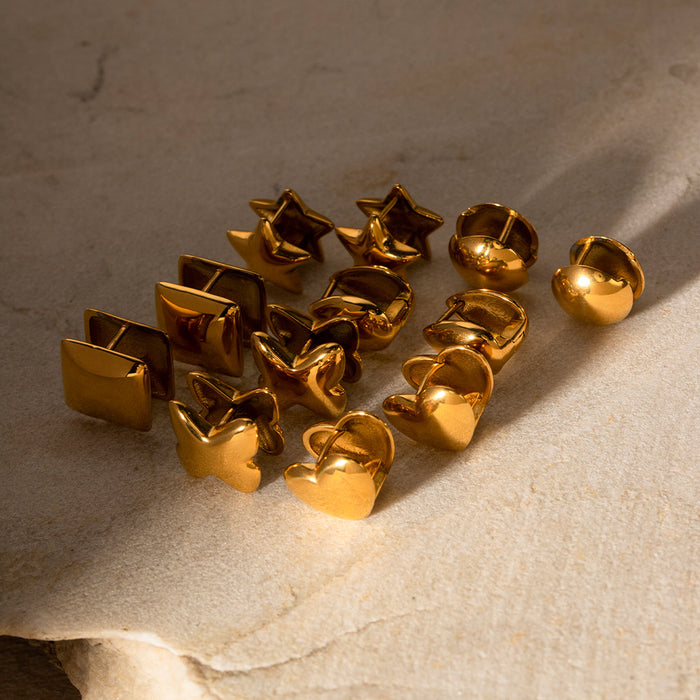 18K Gold Stainless Steel Vintage Minimalist Earrings - High-End Titanium Steel Jewelry