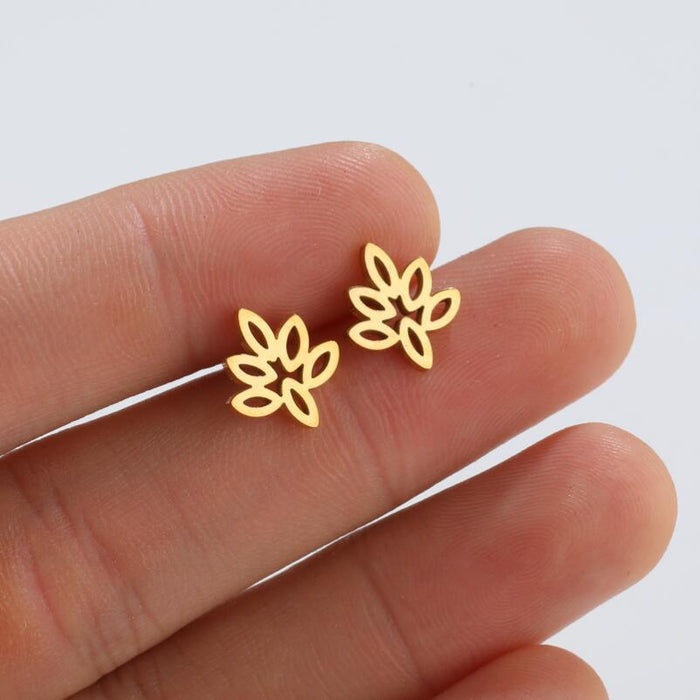 Maple Leaf Stainless Steel Stud Earrings - Simple and Stylish Nature Jewelry