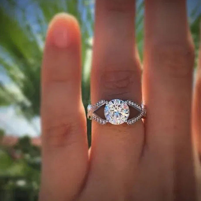 Anillos de boda de lujo, anillos de compromiso con circonitas