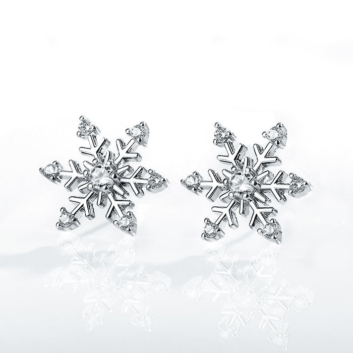 Christmas Snowflake Zircon Earrings Gift Women's Earrings