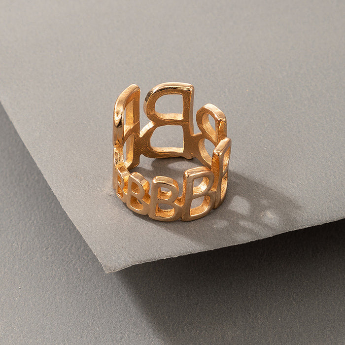 Creative letter B retro ring, stylish design