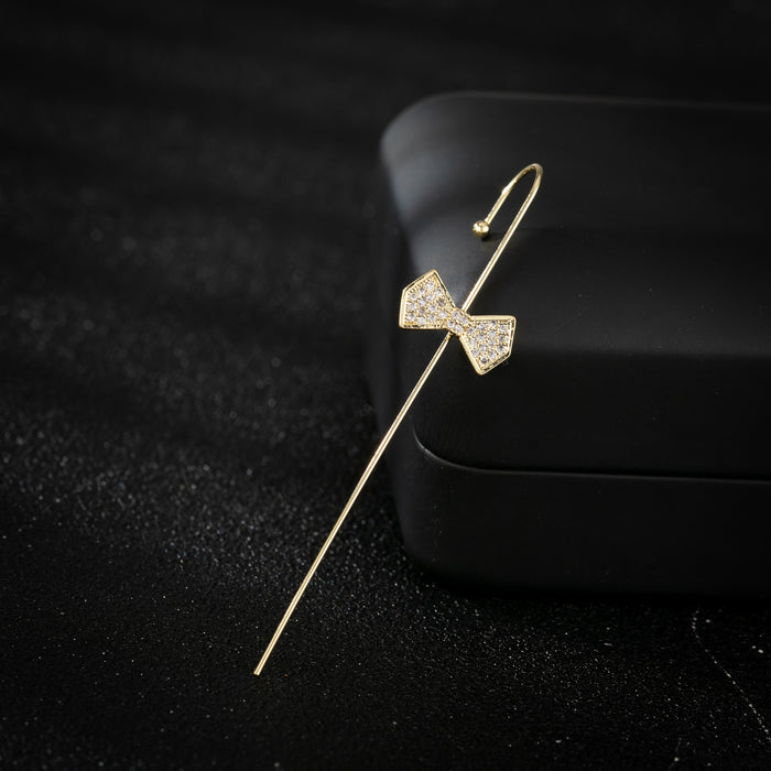 Minimalist Geometric Butterfly and Christmas Tree Stud Earrings with Rhinestone Inlay - Perfect for Holiday Celebrations