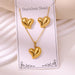 Wholesale 304 stainless steel hydraulic gold-plated earrings and necklace sets - wallojewerly 