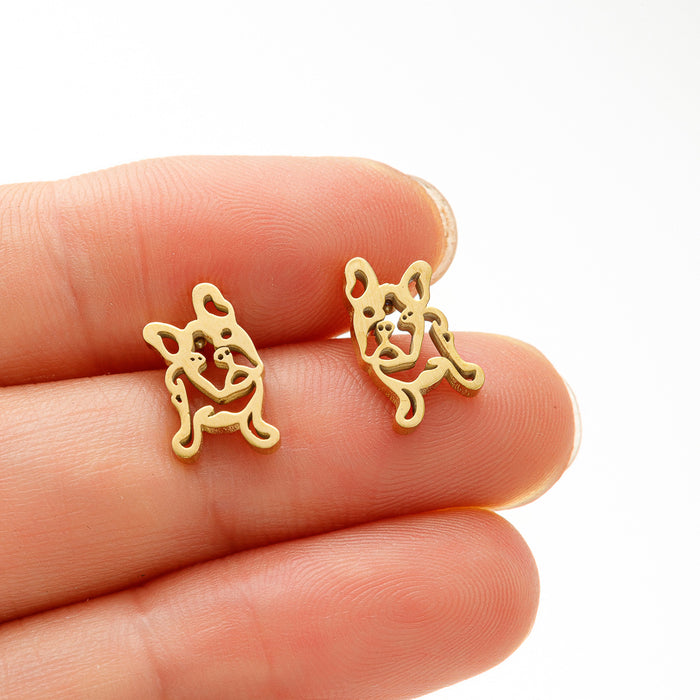 Pug Dog Stainless Steel Earrings - Unique and Stylish Animal Jewelry