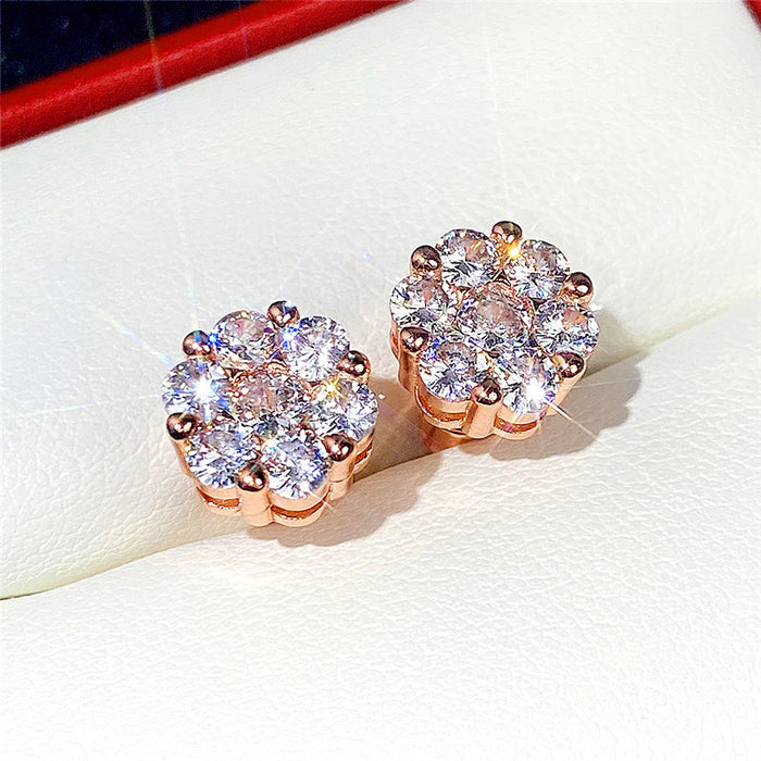 Floral zircon earrings versatile earrings for women