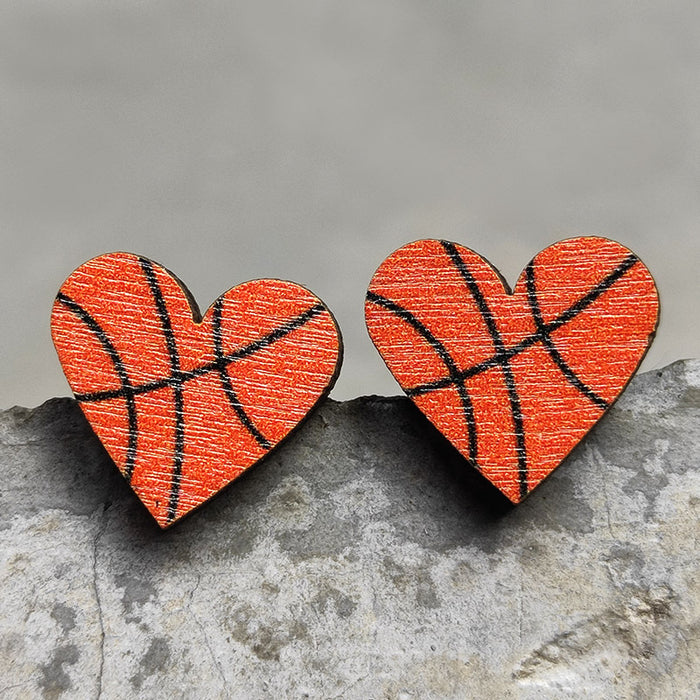 Wooden Rugby Earrings