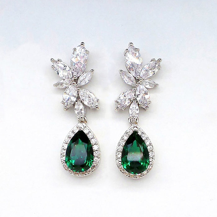 Teardrop Earrings Pear Shape Vintage Diamond Earrings