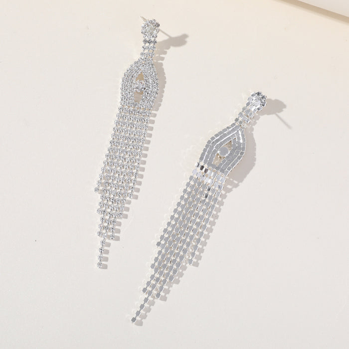 Korean 925 Silver Needle Earrings - Luxury Long Tassel Dangles for a Sophisticated Look