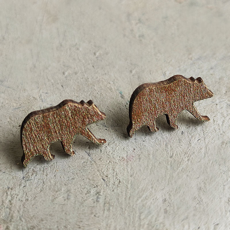 Pendientes de fuego de madera