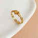 Wholesale non-fading stainless steel and titanium steel gold-plated heart-shaped geometric openwork rings - wallojewerly 