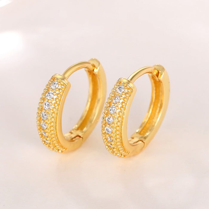 Hip-hop four-row zircon frosted earrings trendy couple earrings