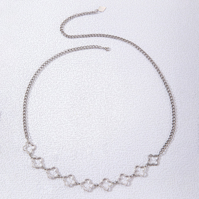 Hollow petal waist chain simple and fresh personality body chain