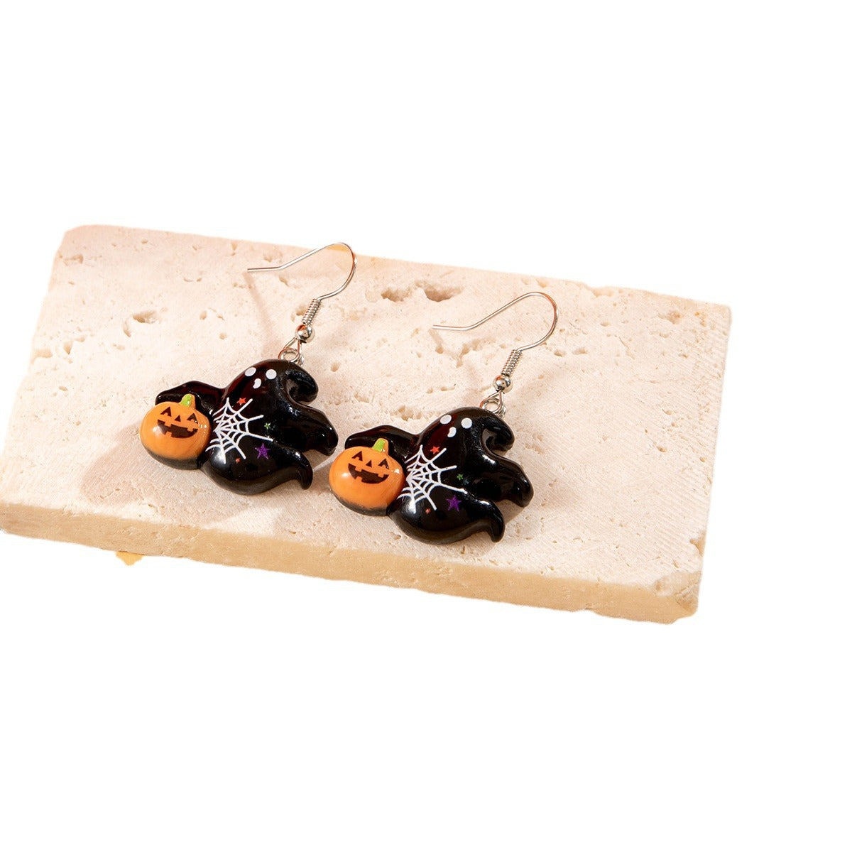 Halloween fun pumpkin spider web earrings dark ghost oil drop earrings earrings for women