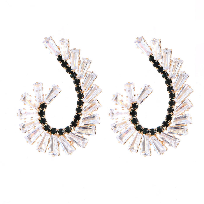 Amazon New Branch Earrings - Geometric Rhinestone Jewelry for a Sophisticated Look