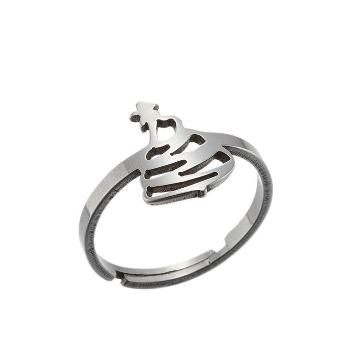 Christmas tree hollow rings, wholesale of Christmas stainless steel open rings