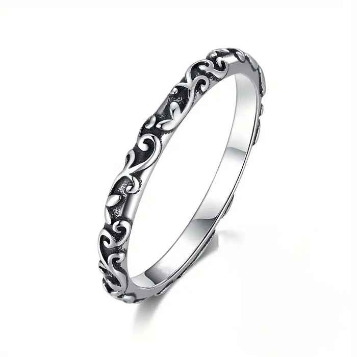 Vintage Engraved Pattern Ring Hollow Vine Design