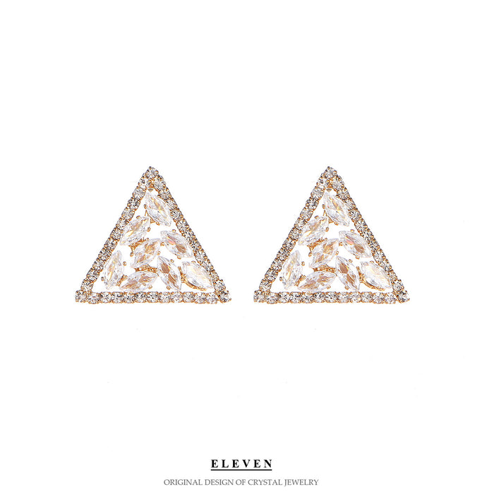 Rhinestone Triangle Earrings - High-End Jewelry with a Bold Design