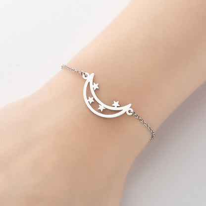 Geometric star and moon pendant bracelets, ins style niche Korean version of versatile bracelets cross-border wholesale