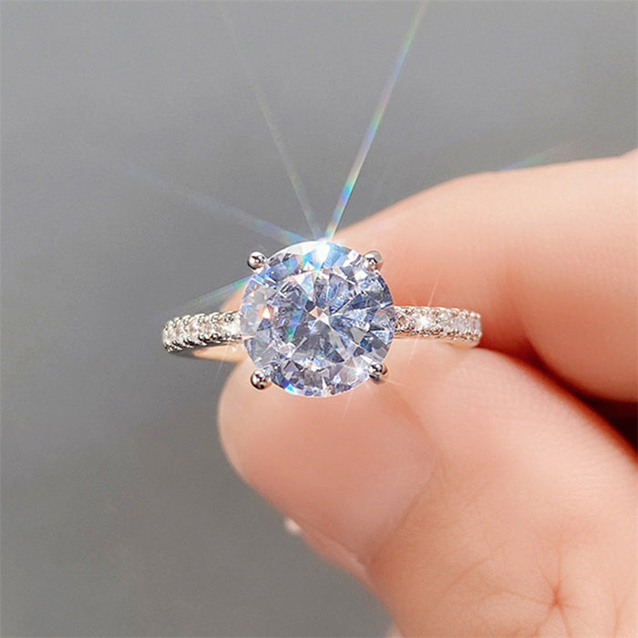 Group inlaid four-claw zircon ring engagement bride platinum bracelet