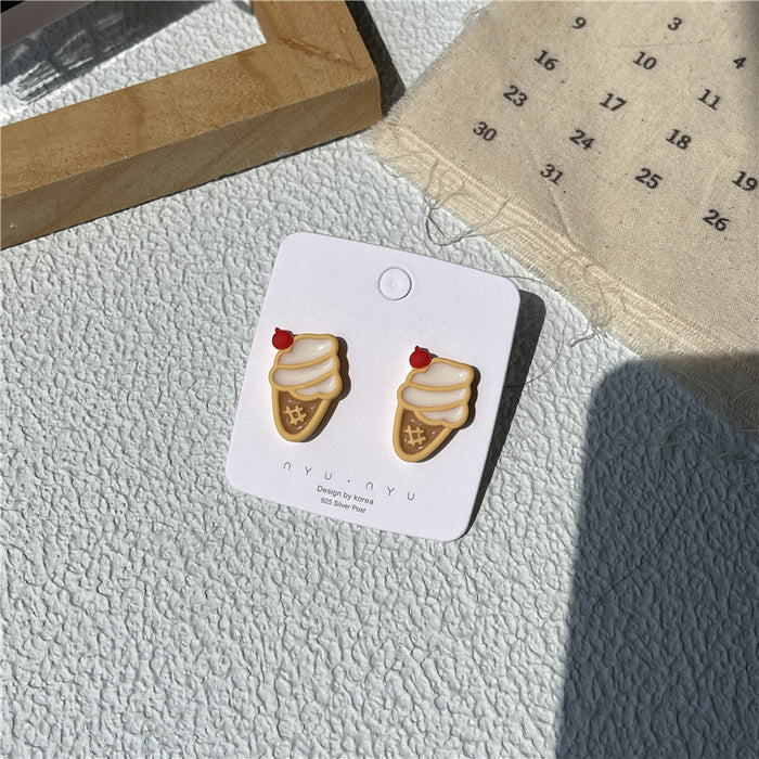 Cute and sweet earrings | Original personalized milk tea ice cream fun earrings