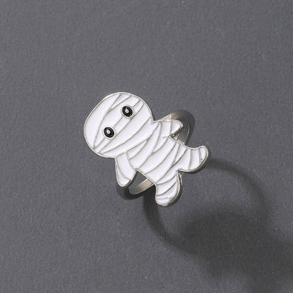 Halloween Ghost Pumpkin Face Ring