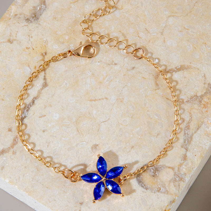 Blue Evil Eye and Butterfly Bracelet Set - Diamond-Inlaid Luxury Jewelry