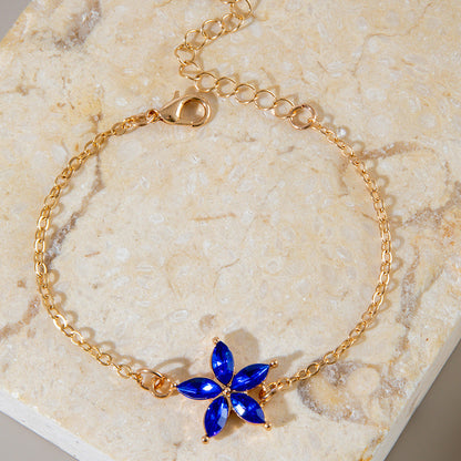 Blue Evil Eye and Butterfly Bracelet Set - Diamond-Inlaid Luxury Jewelry