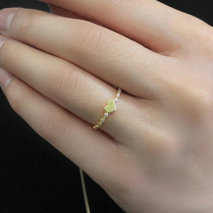 Anillo de dedo índice de amor Anillo de verano de temperamento simple que combina con todo