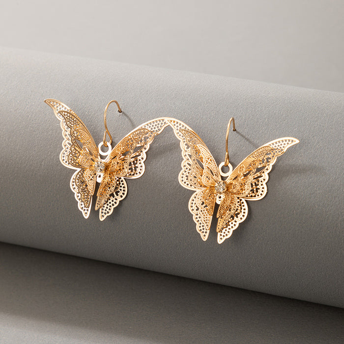 Hollow Butterfly Gold Bohemian Stud Earrings