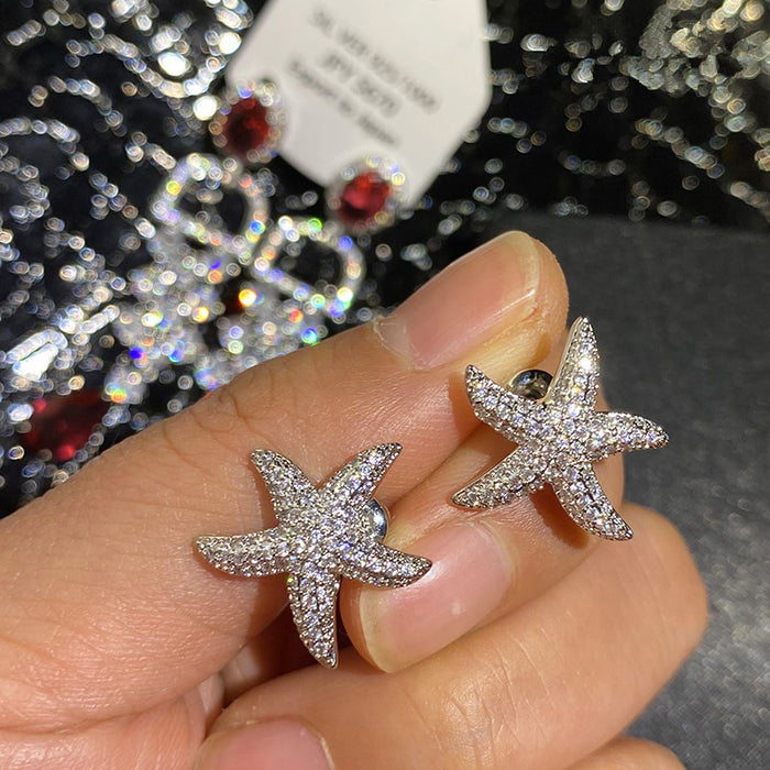 Pendientes de estrella de mar Lindos pendientes estilo océano europeo y americano