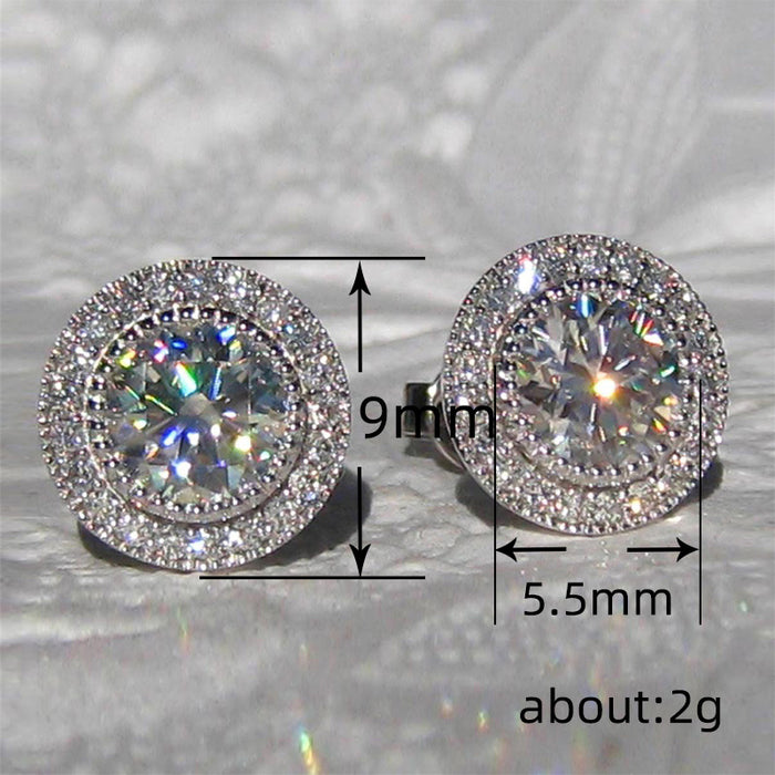 Pendientes redondos superbrillantes con diamantes