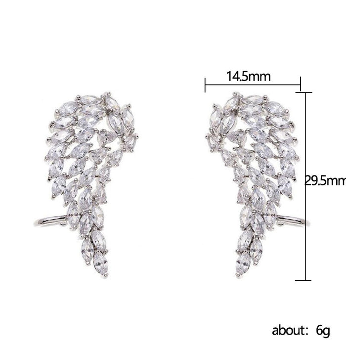 Angel Wings Zircon Ear Clip Exquisite Women's Earrings