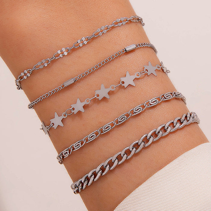 Star Chain Five-Layer Bracelet - Geometric Simple Jewelry Set