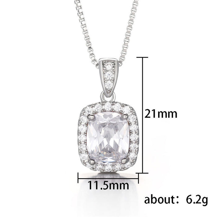 Fashionable imitation colored gemstone zircon pendant necklace