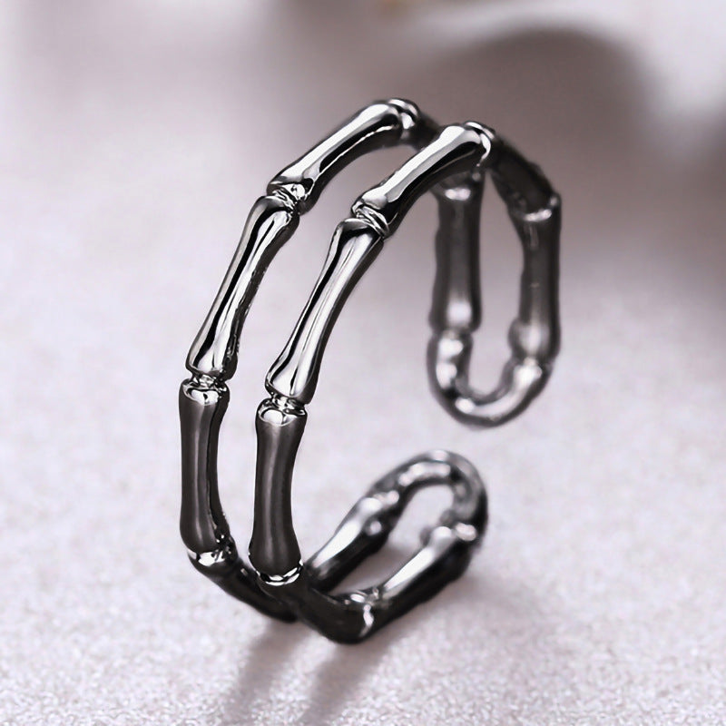 Anillo ajustable de bambú personalizado, anillo sencillo y popular.