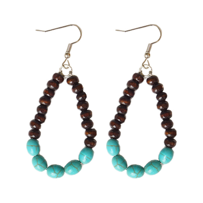 Wooden beaded earrings