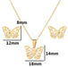 Stainless steel chain Butterfly design stainless steel set necklace - wallojewerly 