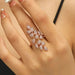 Leaf and wheat ear ring adjustable inlaid design ring - wallojewerly 