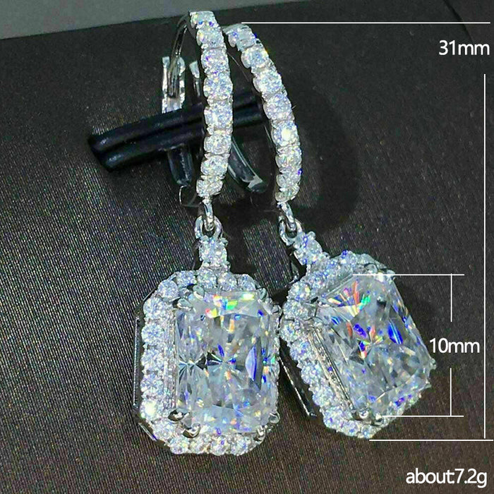 Exquisitos pendientes de lágrima de diamantes rosas elegantes pendientes en forma de pera