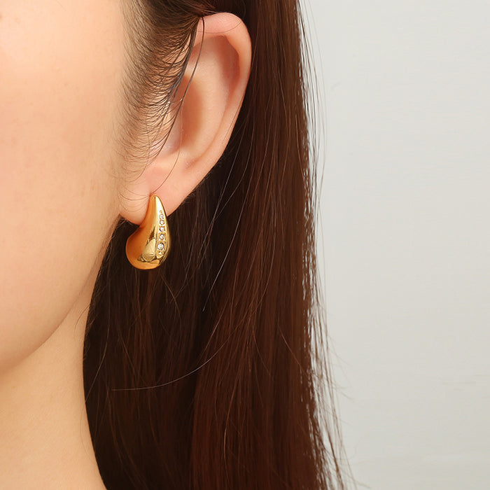 Pendientes de acero inoxidable con coma para mujer, diseño de nicho, tendencia, pendientes de oro de 18 quilates