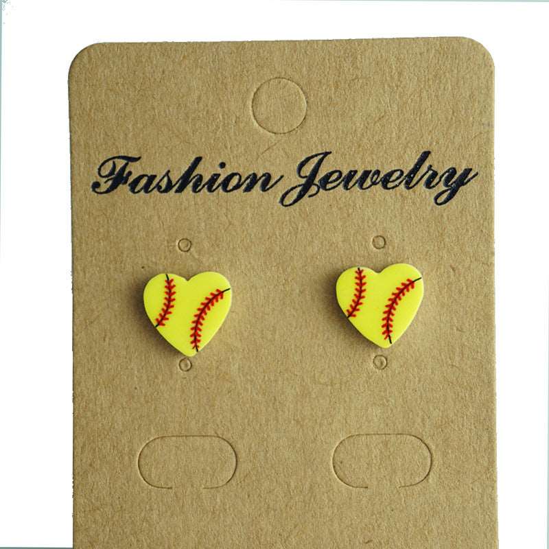 Small and exquisite acrylic baseball earrings