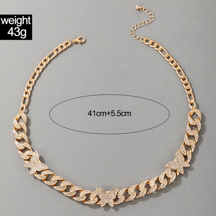 WISH Trendy Sequin Pendant Necklace - Double-Layer Geometric Chain