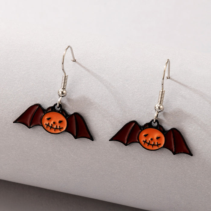 Halloween horror skull oil drip earrings