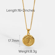 Stainless Steel Gold Plated Tarot Necklace - wallojewerly 