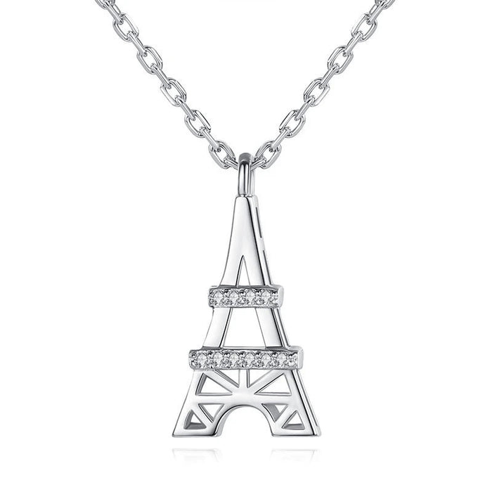 Collar con colgante de la Torre Eiffel Collar romántico con cadena para clavícula