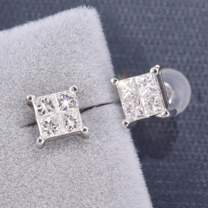 All-match earrings square zircon earrings for women