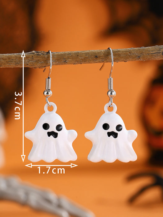Wholesale Halloween Cartoon Stud Earrings Set - Spooky Pumpkin, Ghost & Bat Alloy Earring Multipack for Women