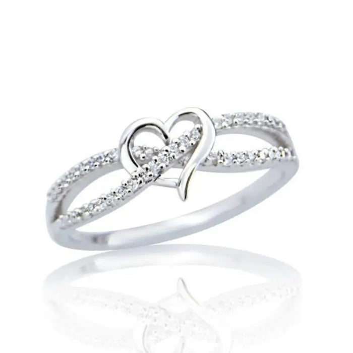 Zirconia V-shaped ring classic design wedding jewelry