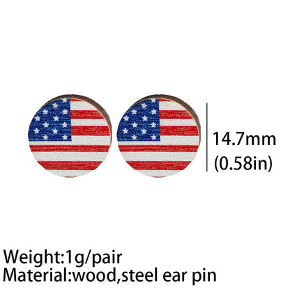 Wooden patriotic Independence Day earrings